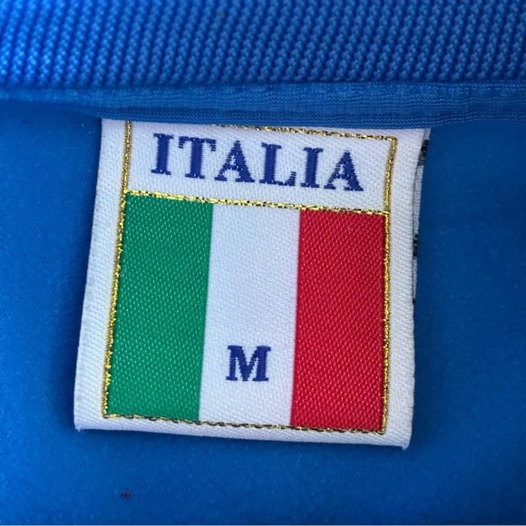 Italia Men’s Italy Track Jacket Blue Zip Up | Soccer Y2K | Size M - Picture 6 of 10